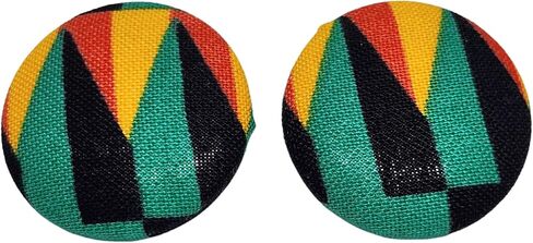 Vondia Designz - Authentic Kente Cloth Stud Button Earrings in Saudi Arabia