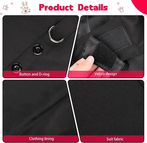 Stylish Tuxedo Dog Shirts Suit Harness Doggie Vest Harness Soft Mesh Pet Tuxedo with Bow Tie for small medium Dog Cat Walking Training (Burgundy, m) in Saudi Arabia