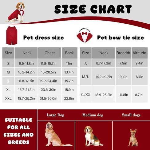 Stylish Tuxedo Dog Shirts Suit Harness Doggie Vest Harness Soft Mesh Pet Tuxedo with Bow Tie for small medium Dog Cat Walking Training (Burgundy, m) in Saudi Arabia