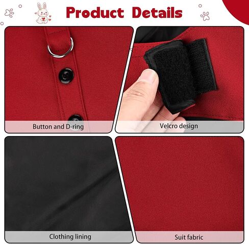 Stylish Tuxedo Dog Shirts Suit Harness Doggie Vest Harness Soft Mesh Pet Tuxedo with Bow Tie for small medium Dog Cat Walking Training (Burgundy, m) in Saudi Arabia