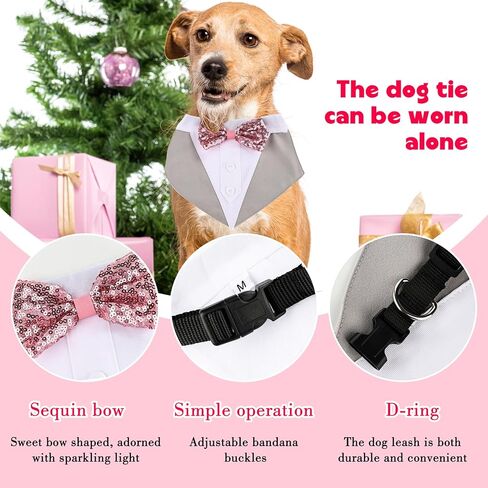 قمصان توكسيدو أنيقة للكلاب تناسب صدرية الكلب وحزام ناعم شبكي للحيوانات الأليفة مع ربطة عنق للكلاب الصغيرة والمتوسطة وتدريب القطط على المشي (بورجوندي، m) in Kuwait