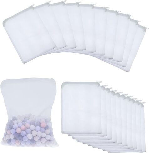 20 قطعة من أكياس وسائط فلتر حوض السمك من مي تينغ، أكياس شبكية رفيعة من النايلون مع سحاب، مقاس 5.9 × 7.8 بوصة (15 × 20 سم) in Kuwait