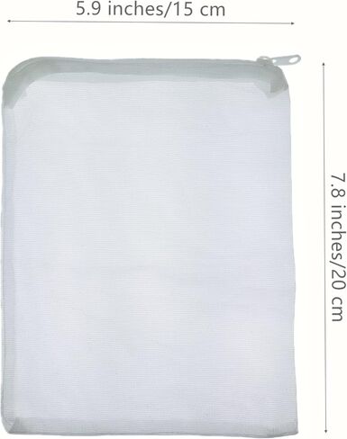 20 قطعة من أكياس وسائط فلتر حوض السمك من مي تينغ، أكياس شبكية رفيعة من النايلون مع سحاب، مقاس 5.9 × 7.8 بوصة (15 × 20 سم) in Kuwait