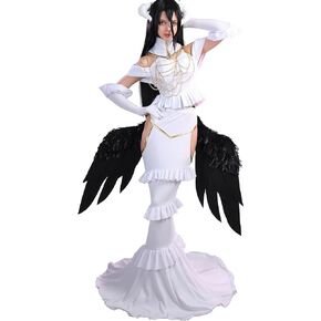 Cosplay.fm Women’s Anime Costume Dress Outfit with Collar Necklace Gloves Horns for Cosplay