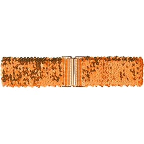 Allegra K Womens Elastic Waist Belt Sequins Decor Metal Interlock Buckles Belts for Dresses