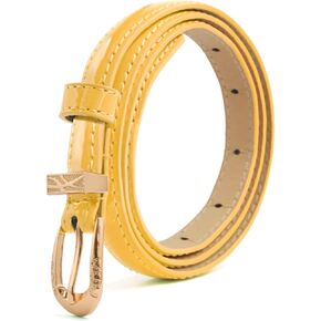 uxcell Womens Patent Leather PU Skinny Waist Belt for Jeans with Alloy Buckle