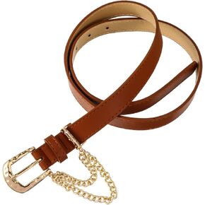 KESYOO Women Jeans Belt Leather Waist Belt Adjustable Waist Chain Retro Skinny Belt for Dress Waistband Cinch Belt