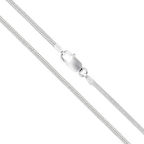 Sterling Silver Round Snake 0.8mm 0.9mm 1mm 1.2mm 1.6mm Chain 925 Italy Necklace