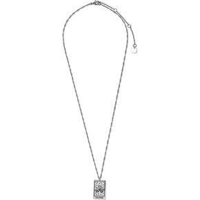 Pura Vida 18" Silver or Rose Gold Tarot Pendant Necklace - Handmade Statement Necklace with Silver or Rose Gold Chain - Long Necklaces for Teen Girls, Boho Jewelry for Women - 3" Extender