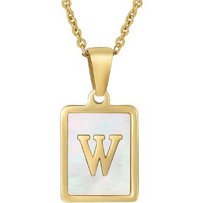 BG&WLing Initial Necklace for Women,18K Gold Plated Stainless Steel Letter Necklace Personalized Name Necklace for Girls Customized Jewelry Gift for Mom Girlfriend Wife