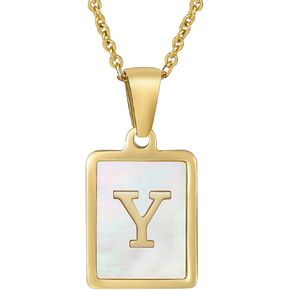 قلادة BG&WLing الأولية للنساء، قلادة بحروف من الفولاذ المقاوم للصدأ مطلية بالذهب عيار 18 قيراط قلادة اسم شخصي للفتيات هدية مجوهرات مخصصة للأم والصديقة والزوجة in Kuwait