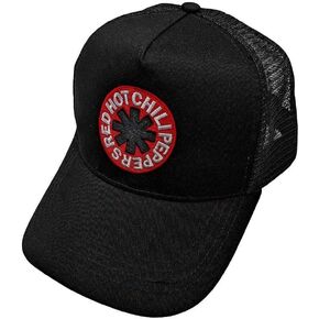 Red Hot Chili Peppers Logo Black Mesh Back Baseball Cap One Size Adjustable, Black, One Size-L