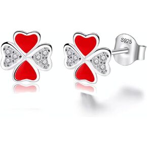 Four Leaf Clover Earrings for Women/Men - Shamrock Earrings for Women - St. Patrick's Day Earrings for Women - Irish Earrings - Sterling Silver Shamrock Stud Earrings - St. Patty Day Jewelry