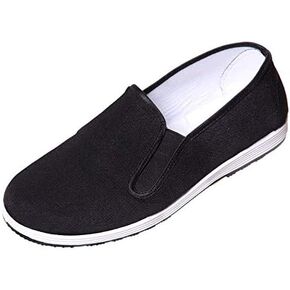 Kung Fu Shoes Martial Arts Shoes Men/Women Chinese Traditional Old Beijing Shoes Kung Fu Tai Chi Rubber Sole Shoes Black (Black, Adult, Men, 10.5, Numeric, US Footwear Size System, Medium)