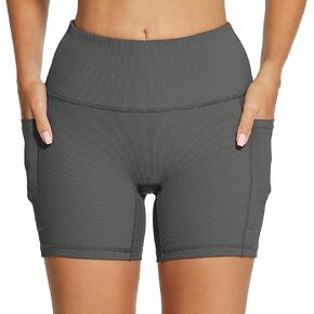 HODOSPORTS Womens Workout Shorts with Pockets High Waisted Tummy Control Athletic Gym Yoga Shorts 5"