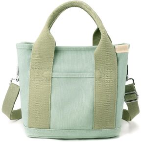 Blostirno Women's Small Canvas Tote Bag Stylish Satchel Mini Shoulder Crossbody Bags Fashion Hobo Messenger Purse Handbags