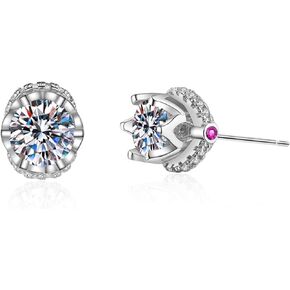 Uloveido Women's Simple Fashion Studs Earrings Platinum Plated Cubic Zirconia Hypoallergenic Earrings for Wedding Bridal Girls Mom