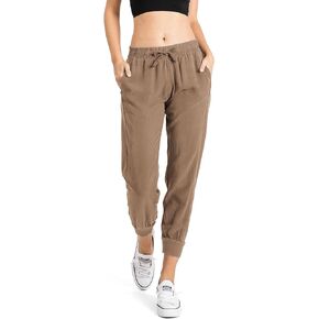 Love Tree Women's Juniors High Rise Tencel Ankle Joggers