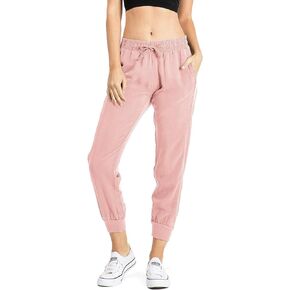 Love Tree Women's Juniors High Rise Tencel Ankle Joggers