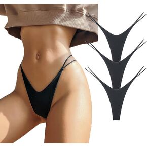 SAKVILSEC قطن G String Thong للنساء مثير سلس منخفض الخصر سراويل عالية الشق ملابس داخلية ناعمة