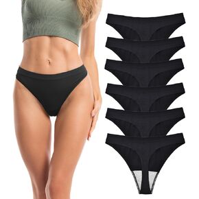 Ipletix Thongs for Women - High Waisted Seamless Womens Thongs 6 Pack Panties No Show Underwear