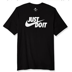Nike Men's Sport wear Tee just DOIT Black/White Large
