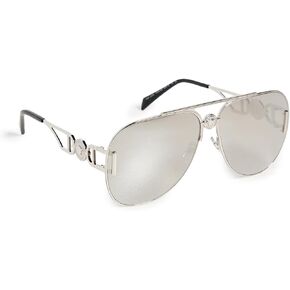 Versace Sunglasses VE 2255 10006G Silver Light Grey Mirror Silve
