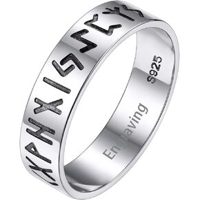 Silvora 4mm Sterling Silver Christian Rings for Men Women Religious Jewelry Personalized Custom with Gift Packaging Size 5-13