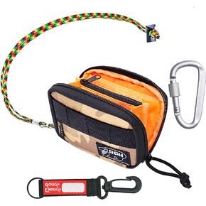 Rough Enough Card Holder Wallet for Men Teen Boys with Zipper Neck Lanyard Coin Purse Keychain Khaki Camo Cordura