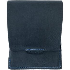 Hide & Drink, Vertical Card Holder Handmade from Full Grain Leather, Holds Up to 4 Cards Plus Folded Bills, Pocket Wallet, Card & Cash Organizer :: Slate Blue