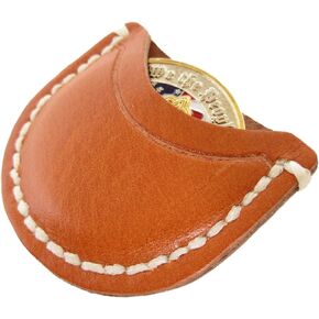 Challenge Coin Protective Pouch/Sleeve, Genuine Leather, 100% Hand Made