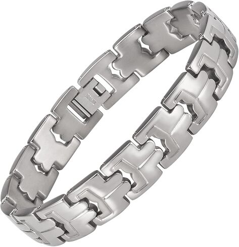 EnerCoppeX ladies titanium bracele 19.5''Simple Fashion Titanium Bracelet for Women,Holiday gift of pure titanium jewelry for mom and lover,Silver, Titanium Silver, no magnetism in Kuwait