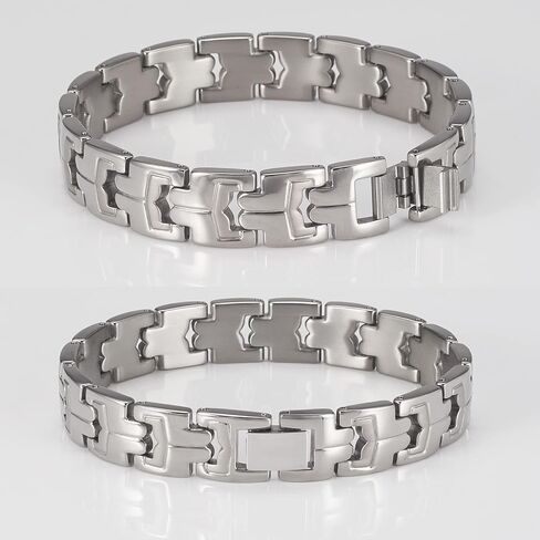 EnerCoppeX ladies titanium bracele 19.5''Simple Fashion Titanium Bracelet for Women,Holiday gift of pure titanium jewelry for mom and lover,Silver, Titanium Silver, no magnetism in Kuwait