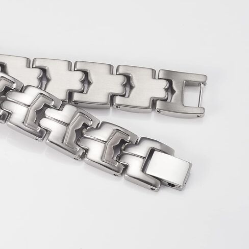 EnerCoppeX ladies titanium bracele 19.5''Simple Fashion Titanium Bracelet for Women,Holiday gift of pure titanium jewelry for mom and lover,Silver, Titanium Silver, no magnetism in Kuwait