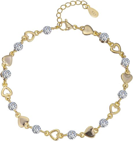 14K الذهب الأبيض مطلي ربط سوار للنساء في سن المراهقة الفتيات القلب ستار جولة مطرز سحر لذيذ سلسلة هدايا مجوهرات بسيطة in Saudi Arabia