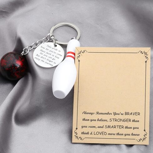 FUSTMW Bowling Ball Keychain Bowling Team Gifts Bowling Coach Keychain Bowling Player Inspiration Gifts in Saudi Arabia