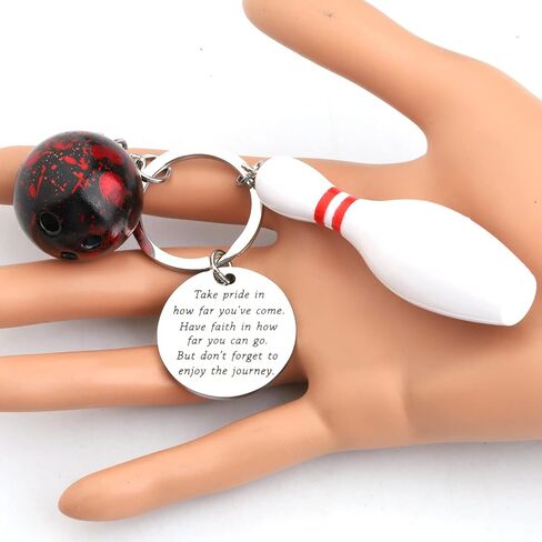 FUSTMW Bowling Ball Keychain Bowling Team Gifts Bowling Coach Keychain Bowling Player Inspiration Gifts in Saudi Arabia