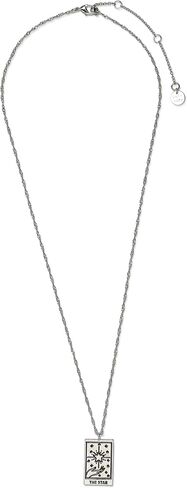 Pura Vida 18" Silver or Rose Gold Tarot Pendant Necklace - Handmade Statement Necklace with Silver or Rose Gold Chain - Long Necklaces for Teen Girls, Boho Jewelry for Women - 3" Extender in Saudi Arabia
