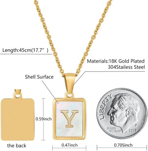 قلادة BG&WLing الأولية للنساء، قلادة بحروف من الفولاذ المقاوم للصدأ مطلية بالذهب عيار 18 قيراط قلادة اسم شخصي للفتيات هدية مجوهرات مخصصة للأم والصديقة والزوجة in Kuwait