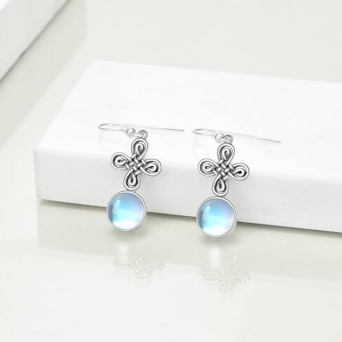 Mermaid/Daisy/Celtic Knot Earrings Moonstone Dangle Earrings S925 Sterling Silver Jewelry Gifts for Women Girls in Saudi Arabia