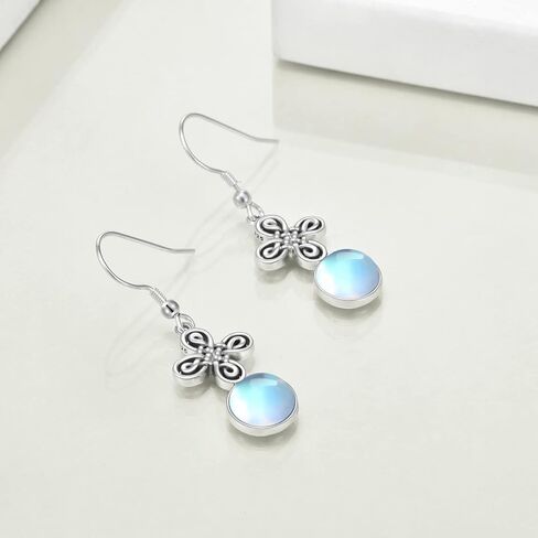 Mermaid/Daisy/Celtic Knot Earrings Moonstone Dangle Earrings S925 Sterling Silver Jewelry Gifts for Women Girls in Saudi Arabia