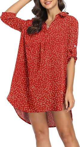 VIISHOW ملابس السباحة النسائية التستر ملابس السباحة التستر ثوب السباحة ملابس السباحة النساء الشاطئ بياقة قميص فستان 3/4 كم in Kuwait