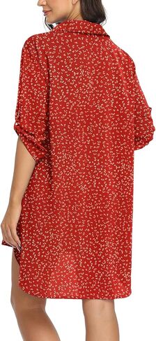 VIISHOW ملابس السباحة النسائية التستر ملابس السباحة التستر ثوب السباحة ملابس السباحة النساء الشاطئ بياقة قميص فستان 3/4 كم in Kuwait