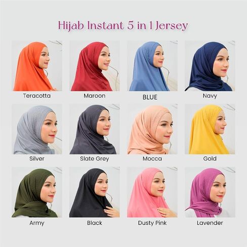 RikaJasmine Instant Hijab Khimar I Ready To Wear Scarf with 5 in 1 style I Muslim Accessories For Women in Saudi Arabia