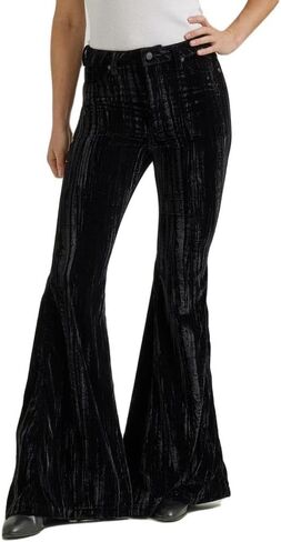 Wrangler Women's Retro Black Velvet Trumpet Flare Jeans Black 28x36 in Saudi Arabia