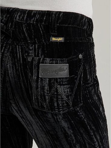 Wrangler Women's Retro Black Velvet Trumpet Flare Jeans Black 28x36 in Saudi Arabia