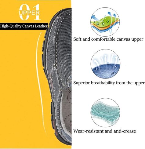 أحذية Venshine الرجالية المصنوعة من القماش بدون كعب كاجوال للمشي والقيادة على شكل قارب in Kuwait
