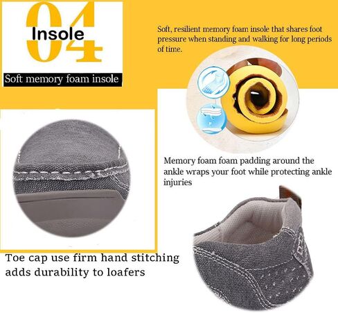 أحذية Venshine الرجالية المصنوعة من القماش بدون كعب كاجوال للمشي والقيادة على شكل قارب in Kuwait