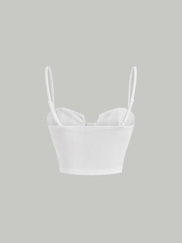Verdusa Women's Spaghetti Strap Sleeveless Bustier Tops Solid Slim Fitted Crop Cami Top in Saudi Arabia