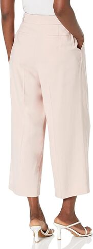 BCBGMAXAZRIA Women's Wide Leg Waist Tie Cropped Pants, Pink in Saudi Arabia